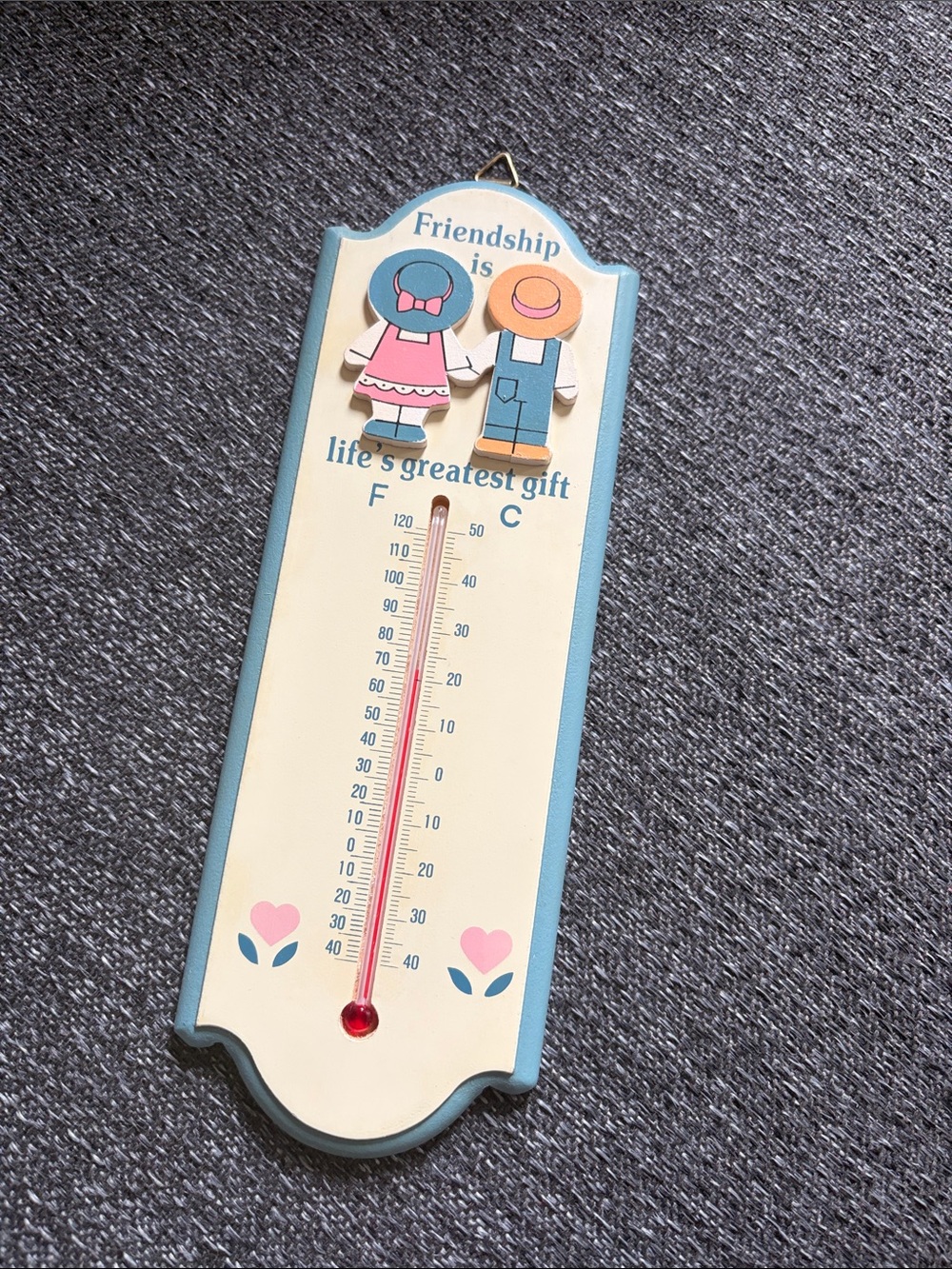 Vintage Wall Thermometer Friendship is life’s greatest gift granny core country